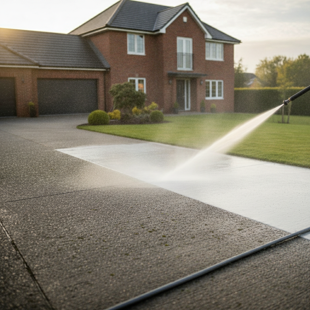 done Concrete Pressure Washing - No Face and No Text