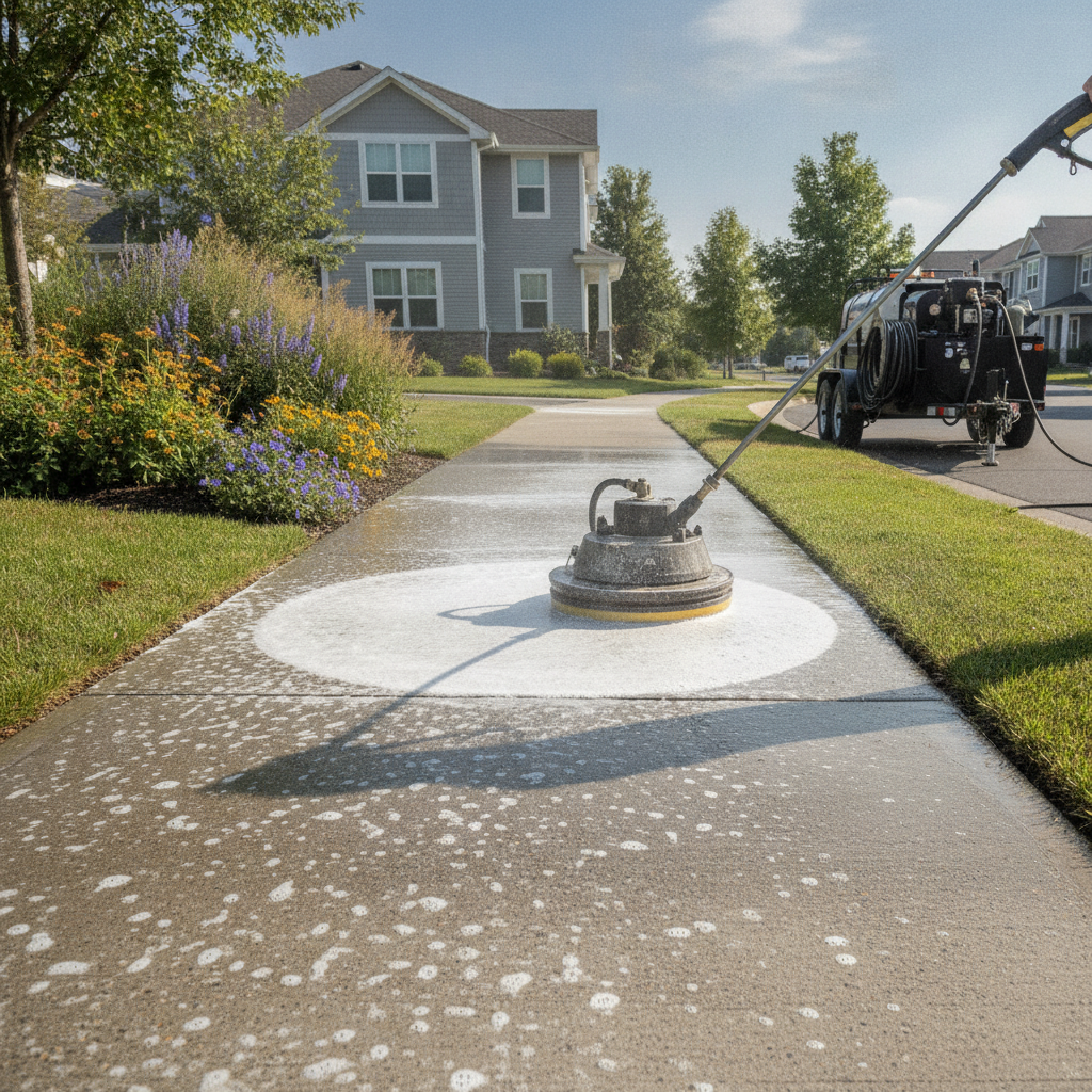 done Sidewalk Pressure Washing - No Face and No Text