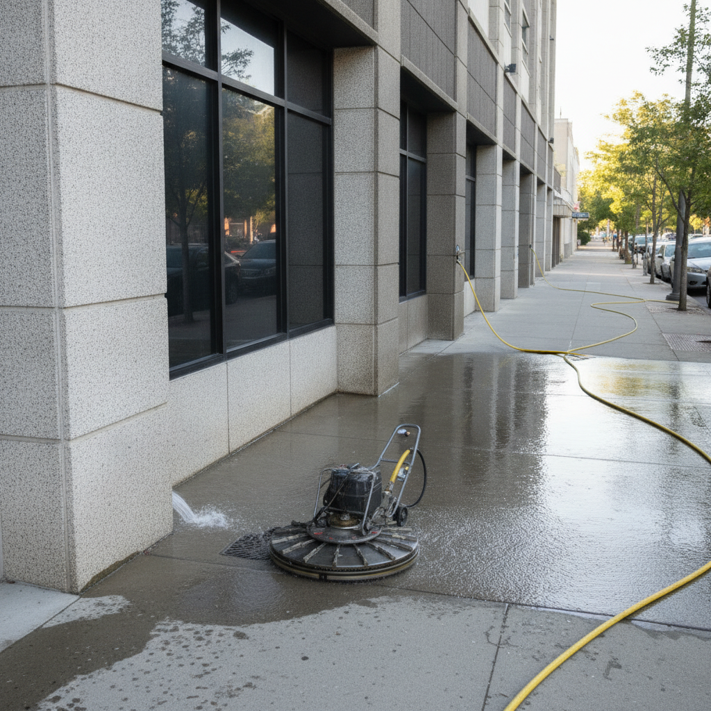 done commercial pressure washing - no face and no text
